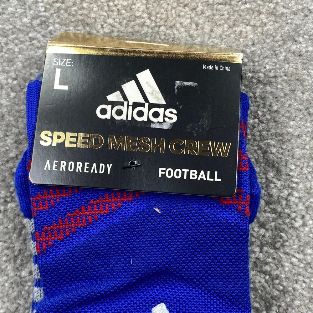Adidas Speed Mesh Crew Socks Mens Large Blue Football Aeroready Compression